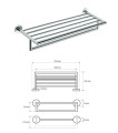 BEMETA 104219072 OMEGA półka na ręczniki z relingiem 500 mm