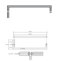 BEMETA 104204352 OMEGA wieszak na ręcznik na szklane drzwi 500mm