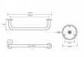 BEMETA 102307012W OMEGA uchwyt wannowy 300 mm
