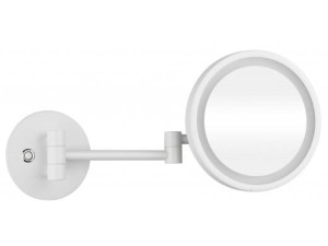 BEMETA 112101144 WHITE białe lusterko łazienkowe ze światłem LED O160 mm