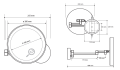 BEMETA 112101144 WHITE białe lusterko łazienkowe ze światłem LED O160 mm rysunek techniczny