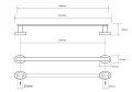 BEMETA 118404041 OVAL pojedynczy wieszak na ręcznik 555 mm
