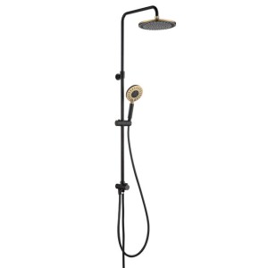 Tiger Splash Akcent Rainfall Zestaw prysznicowy Czarny/Mosiężny 1715045646