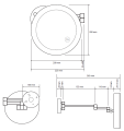 BEMETA 116101770W lusterko O200 mm ze światłem LED, czujnikiem dotyku, IP44 - czarne rysunek techniczny