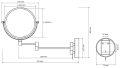 BEMETA 112201510 DARK lusterko łazienkowe O190 mm rysunek techniczny