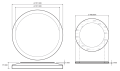 BEMETA 112101150 lusterko magnetyczne stal nierdzewna O131 mm rysunek techniczny