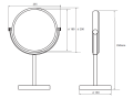 BEMETA 112201252 lusterko łazienkowe wolnostojące O180 mm rysunek techniczny