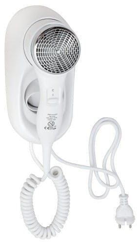 BEMETA 945533074 suszarka do włosów do montażu naściennego 1400W, biała