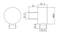 Przyłącze kątowe 1/2'' / 1/2'' (mosiądz) chrom 4115 rysunek techniczny