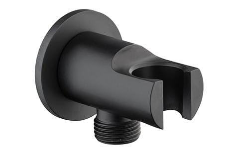 Przyłącze kątowe z uchwytem 1/2'' / 1/2'' (mosiądz) czarny mat 4133N/CZAR