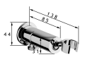 Przyłącze kątowe z uchwytem - przegłubowe 1/2'' / 1/2'' (mosiądz) chrom 4157 rysunek techniczny