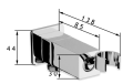Przyłącze kątowe z uchwytem - przegłubowe 1/2'' / 1/2'' (mosiądz) chrom 4159 rysunek techniczny