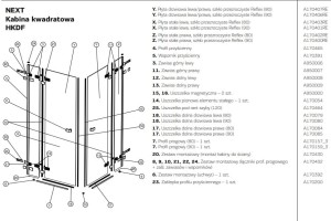 *Koło Next uszczelka do drzwi 90 cm dolna lewa A170080