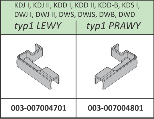 Radaway Łącznik listwy progowej lewy typ 1 Arta KDJ I, KDJ II, KDD I, KDD II, KDD-B,KDS I, DWJ I , DWJ II, DWS, DWJS, DWB, DWD chrom