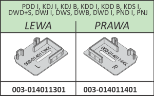 Radaway zaślepka profilu U pod zawias lewa Nes PDD I, KDJ I, KDJ B, KDD I, KDD B, KDS I, DWD+S, DWJ I, DWS, DWB, DWD I, PND I, PNJ chrom