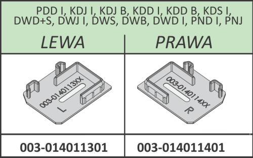 Radaway zaślepka profilu U pod zawias lewa Nes PDD I, KDJ I, KDJ B, KDD I, KDD B, KDS I, DWD+S, DWJ I, DWS, DWB, DWD I, PND I, PNJ