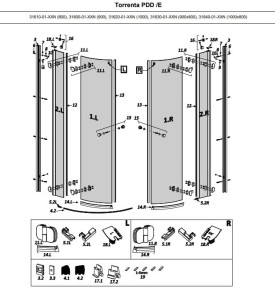 Radaway uszczelka magnetyczna drzwi Torrenta PDD/E, PDJ(komplet) 009-106203000 + 009-106203000