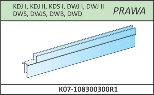 Radaway Uszczelka pozioma drzwi do kabiny Arta bez listwy progowej typ 1 prawa KDJ I, KDJ II, KDS I, DWJ I, DWJ II, DWS, DWJS, DWB, DWD