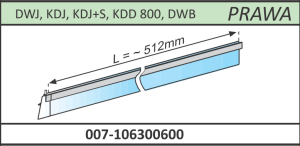 ***Radaway Uszczelka pozioma prawa do kabin Almatea, Essenza, Carena,Fuenta - DWJ, KDJ, KDJ+S, KDD 800, DWB - OSTATNIE SZTUKI