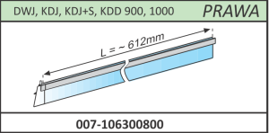 Radaway Uszczelka pozioma prawa do kabin Almatea, Essenza, Carena,Fuenta - DWJ, KDJ, KDJ+S, KDD 900, 1000 - OSTATNIE SZTUKI