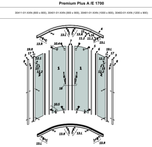 ***Radaway Uszczelka magnetyczna przejrzysta komplet Premium Plus A/E 1700