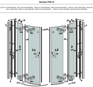 Radaway Uszczelka pionowa ściany Almatea PDD/E, PDJ, P, KDD, KDJ+S, KDJ, DWJ