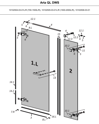 Radaway Uszczelka magnetyczna Arta QL DWS komplet - 009-108200100