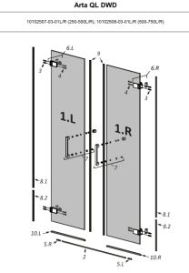  Radaway Uszczelka magnetyczna komplet Arta QL KDD I, DWD
