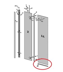 Radaway 007-106401500 uszczelka pozioma 1000mm do parawanu Essenza New PND II 110-140cm