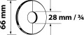 Sanitop Wingenroth 19278 1 rozeta zawiasowa 28 mm lub 3/4 ", średnica zewnętrzna 66 mm, 2 sztuki