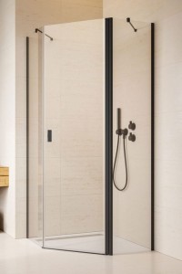 Radaway Nes Black PTJ 90x80 kabina pięciokątna, drzwi prawe. Dostawa gratis!