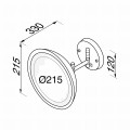 GEESA Lusterko kosmetyczne na podwójnym ramieniu, LED, 3x powiększenie, ø 215 mm, Czarne 911093-06.jpg