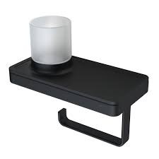 GEESA FRAME COLLECTION Wieszak na papier toaletowy z półką czarna i LED 918889-06-06 .jpg