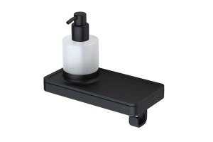 GEESA FRAME COLLECTION Dozownik do mydła z półką i haczykiem czarna 918816-06-06