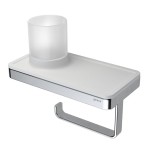 GEESA FRAME COLLECTION Wieszak na papier toaletowy z półką i LED  Biały/Chrom 918889-02