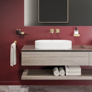 GEESA SHIFT BRUSHED GOLD COLLECTION Dozownik do mydła z mrożonego szkła Złoto szczotkowane 919916-07