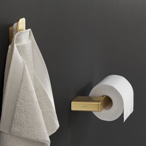 GEESA SHIFT BRUSHED GOLD COLLECTION Wieszak na papier toaletowy ze wzorem trójkątów, prawy Złoto szczotkowane 919909-07-R-92