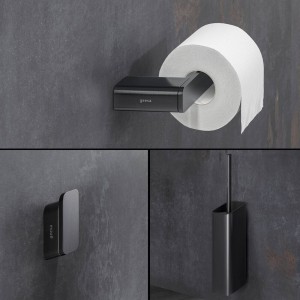 GEESA SHIFT BRUSHED METAL BLACK COLLECTION Zestaw akcesoriów do łazienki Brushed metal black