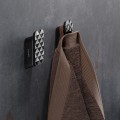 8712163214379_GEESA SHIFT BRUSHED METAL BLACK COLLECTION Haczyk na ręcznik średni z diamentowym wzorem  czarny metal szczotkowan 919967-09-91.jpg