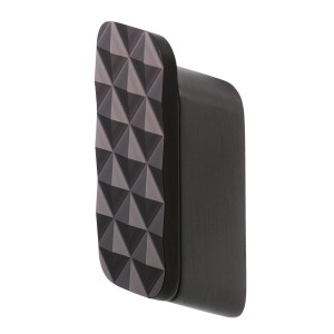 GEESA SHIFT BRUSHED METAL BLACK COLLECTION Haczyk na ręcznik średni z diamentowym wzorem  czarny metal szczotkowan 919967-09-91