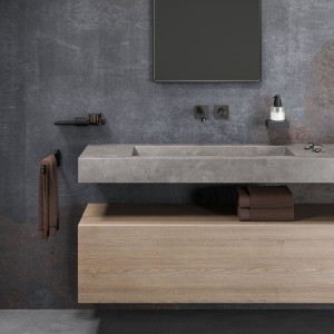 GEESA SHIFT BRUSHED METAL BLACK COLLECTION Dozownik do mydła Brushed metal black with frosted glass
