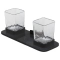 GEESA SHIFT BLACK COLLECTION Szklanka wisząca podwójna z półką czarną efekt czarnego matowego marmuru 919934-06-M6.jpg