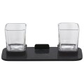 GEESA SHIFT BLACK COLLECTION Szklanka wisząca podwójna z półką czarną efekt czarnego matowego marmuru 919934-06-M6.jpg