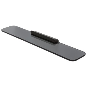 GEESA SHIFT BRUSHED METAL BLACK COLLECTION Półka 60 cm Brushed metal black with smoked glass