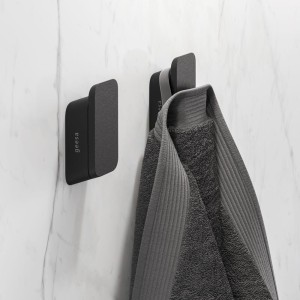 GEESA SHIFT BLACK COLLECTION Haczyk na ręcznik średni czarny komplet 2szt 919915-06
