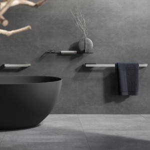 GEESA SHIFT STAINLESS STEEL COLLECTION Wieszak na ręcznik półką Stal szlachetna szczotkowana 919947-05-821