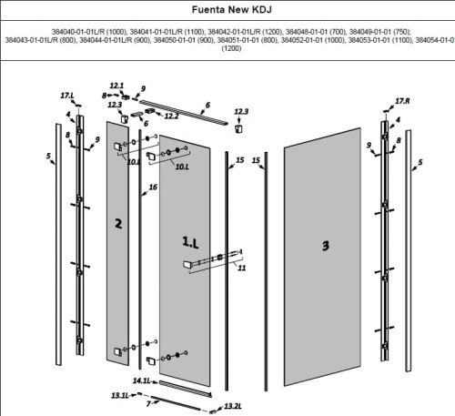 Radaway Uszczelka magnetyczna (komplet) do Fuenta New KDJ 009-106212000 + 009-106213000