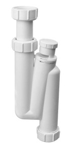 McAlpine HC3V Syfon umywalkowy rurowy pionowy 11/4"x32mm z zaworem napowietrzającym bez spustu