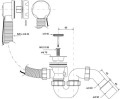 Schemat McAlpine HC31M-S2-SN Zestaw odpływ-przelew.wannowy z odejściem 40/50mm,z mechanizmem autom. pokrętło mosiądz STAL SZCZOTKOWANA.jpeg