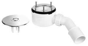 McAlpine MP2730L3H-CPN Syfon brodzikowy "niski" wys.60mm z odejściem 40/50mm czyszczony od góry ,pokrywa ABS CHROM 113mm